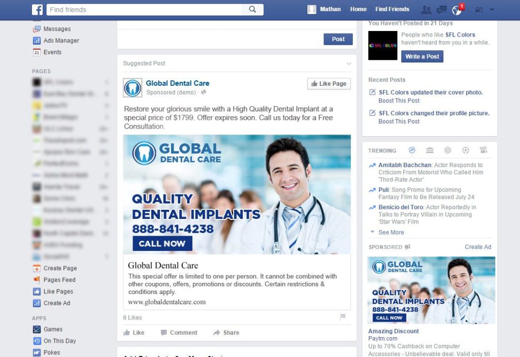 facebook ppc ads for dentists
