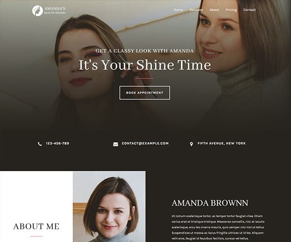lead generation and online business website development brown theme design template for beauty salon by ABS web development company in Bangalore India