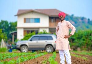 Rich organic farmer with luxury cars in India
