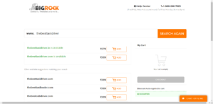 Bigrock domain registration prices in India