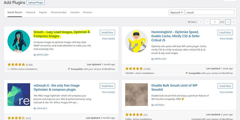 wordpress images compressor and optimizer plugin smush installation