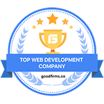 Goodfirms.co blue award badge for top website development companies aero business solutions abs bangalore india 150X150
